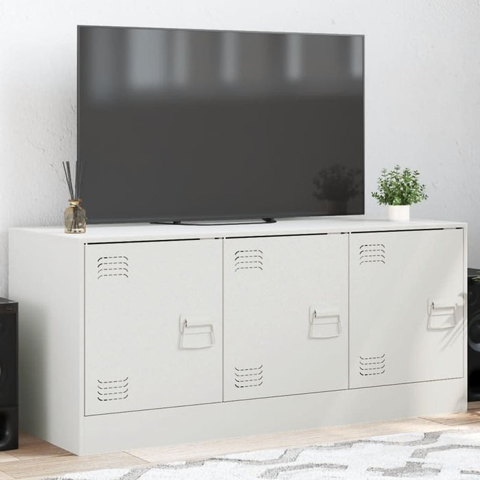 Comodă TV, alb, 99x39x44 cm, oțel - WALTI WALTI