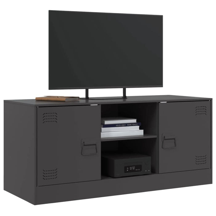 Comodă TV, negru, 99x39x44 cm, oțel - WALTI WALTI