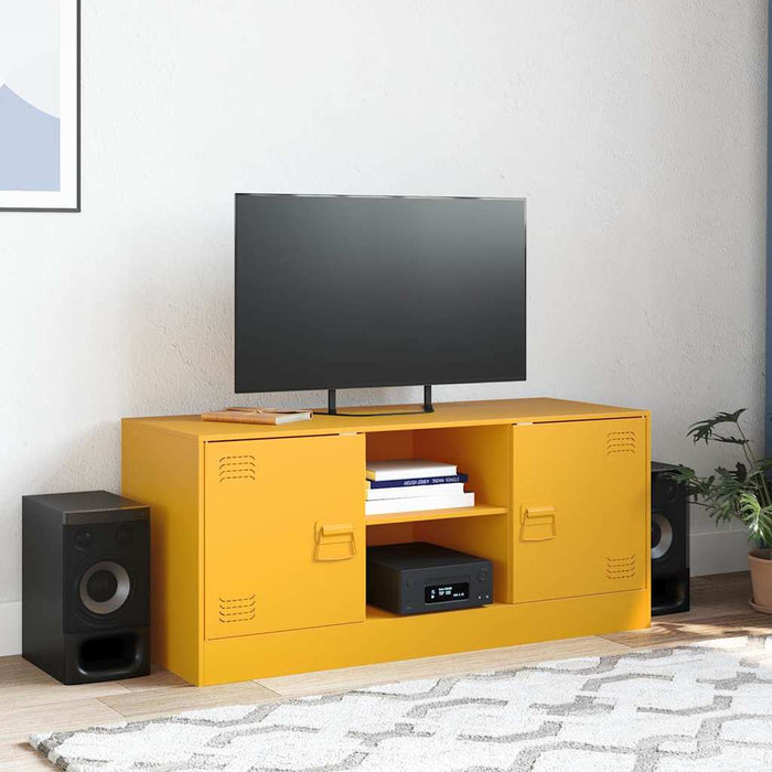 Dulap TV, galben muștar, 99x39x44 cm, oțel - WALTI WALTI