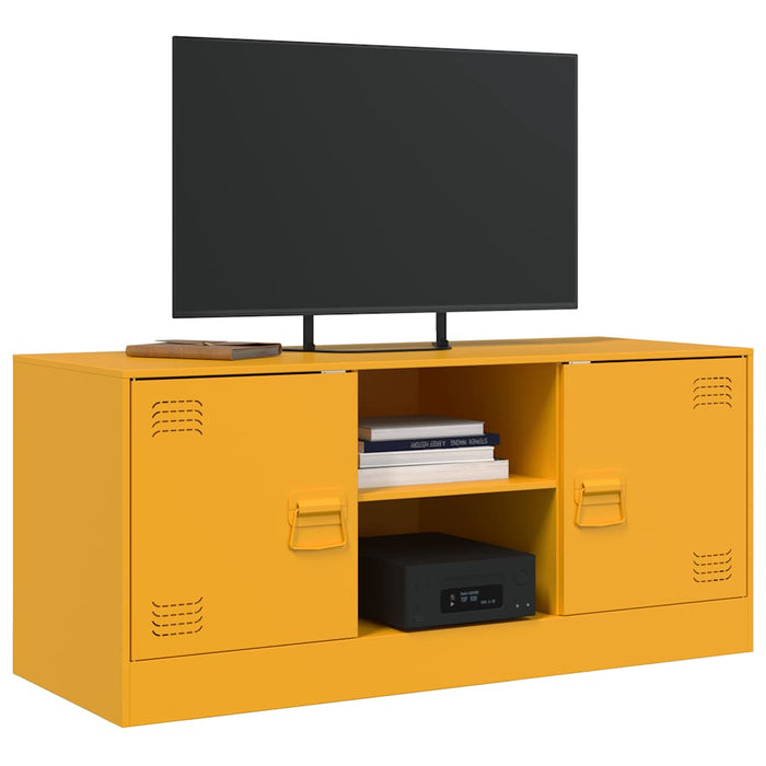 Dulap TV, galben muștar, 99x39x44 cm, oțel - WALTI WALTI