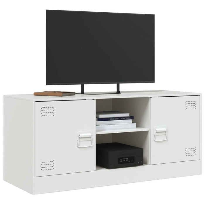 Comodă TV, alb, 99x39x44 cm, oțel - WALTI WALTI