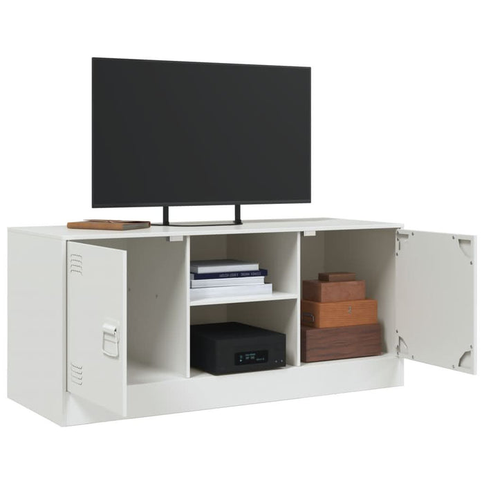 Comodă TV, alb, 99x39x44 cm, oțel - WALTI WALTI