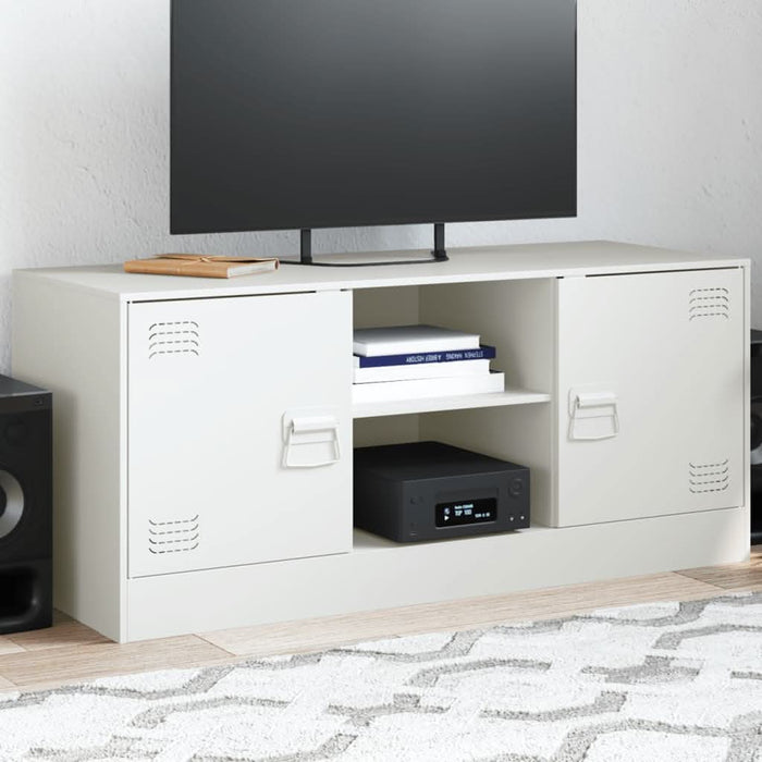 Comodă TV, alb, 99x39x44 cm, oțel - WALTI WALTI