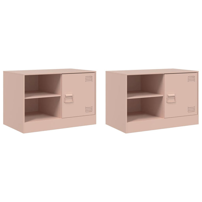 Dulapuri TV 2 buc Roz 67x39x44 cm Otel - WALTI WALTI