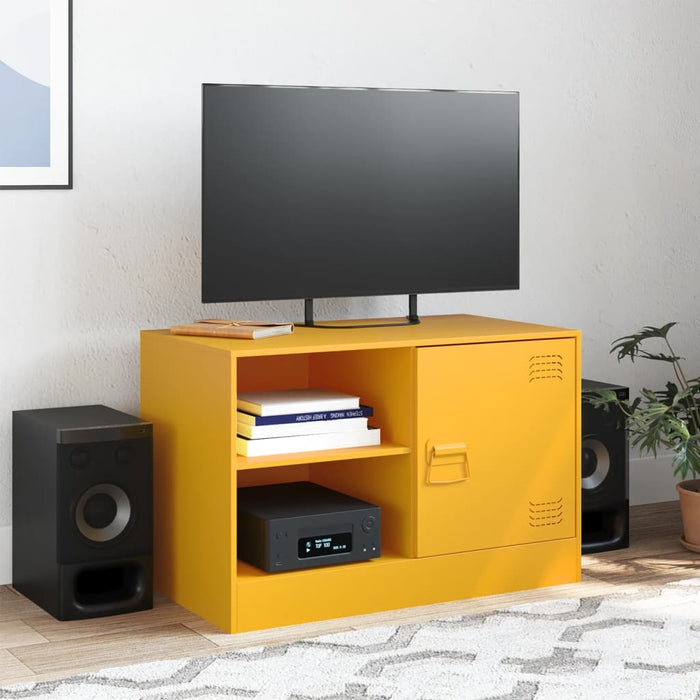 Comodă TV, galben muștar, 67x39x44 cm, oțel WALTI