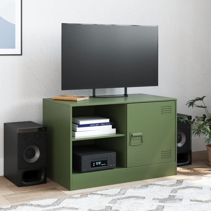Comodă TV, verde măsliniu, 67x39x44 cm, oțel - WALTI WALTI
