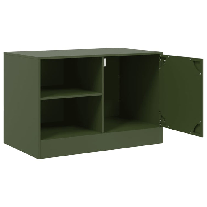 Dulapuri TV 2 buc., verde măslină, 67x39x44 cm Otel - WALTI WALTI