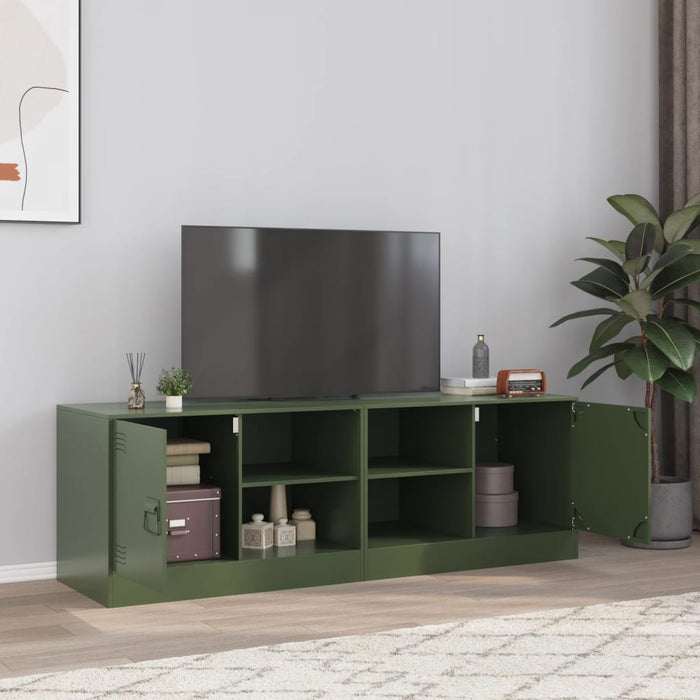 Dulapuri TV 2 buc., verde măslină, 67x39x44 cm Otel - WALTI WALTI
