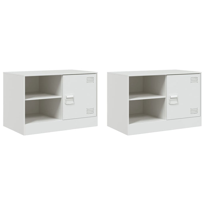 Dulapuri TV 2 buc., alb, 67x39x44 cm Otel - WALTI WALTI