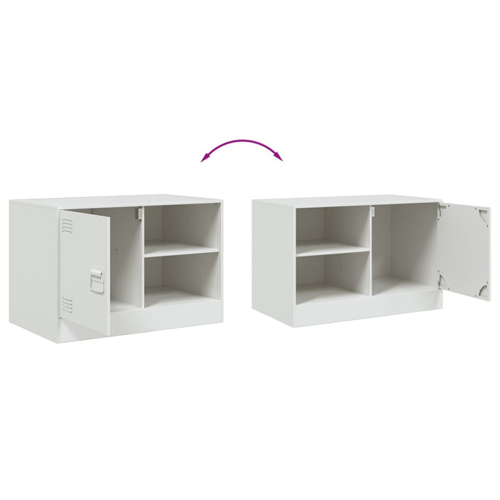 Dulapuri TV 2 buc., alb, 67x39x44 cm Otel - WALTI WALTI