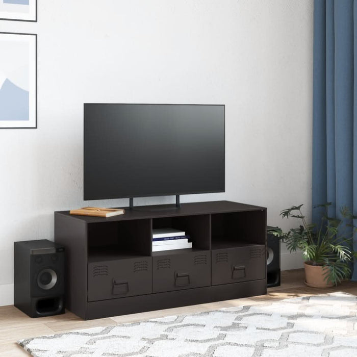 Comodă TV, negru, 99x39x44 cm, oțel - WALTI WALTI