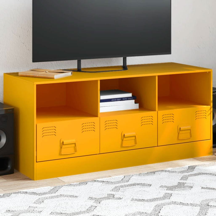 Dulap TV, galben muștar, 99x39x44 cm, oțel - WALTI WALTI