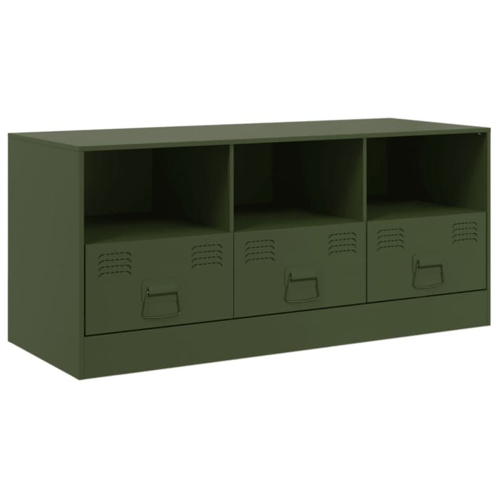 Comodă TV, verde măsliniu, 99x39x44 cm, oțel - WALTI WALTI