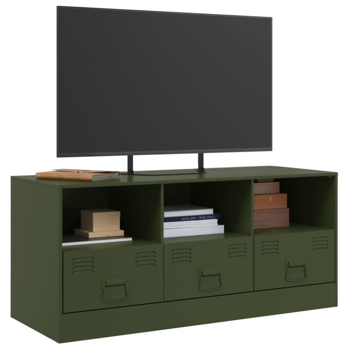 Comodă TV, verde măsliniu, 99x39x44 cm, oțel - WALTI WALTI