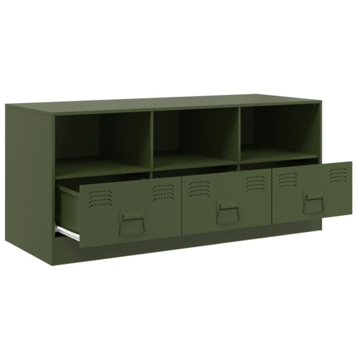Comodă TV, verde măsliniu, 99x39x44 cm, oțel - WALTI WALTI