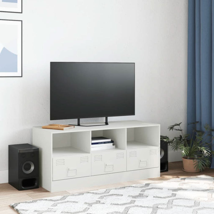 Comodă TV, alb, 99x39x44 cm, oțel - WALTI WALTI