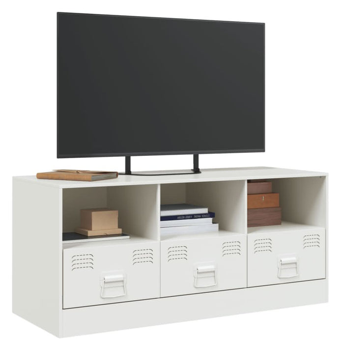 Comodă TV, alb, 99x39x44 cm, oțel - WALTI WALTI