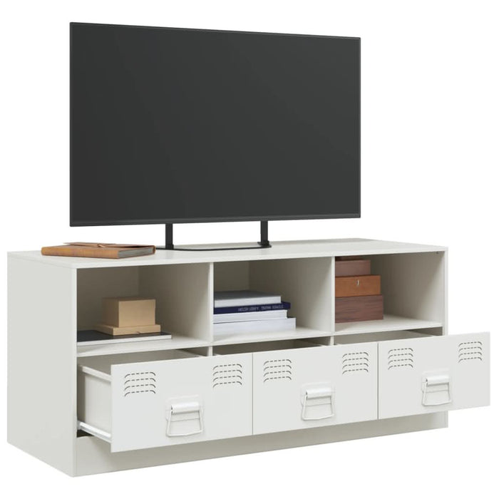 Comodă TV, alb, 99x39x44 cm, oțel - WALTI WALTI