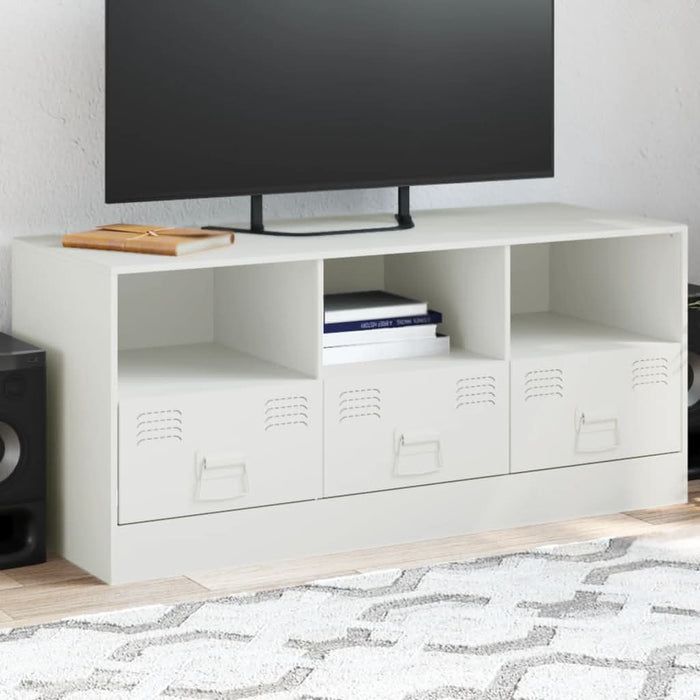 Comodă TV, alb, 99x39x44 cm, oțel - WALTI WALTI