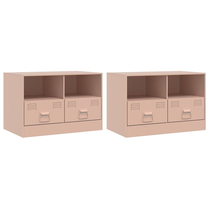Dulapuri TV 2 buc Roz 67x39x44 cm Otel - WALTI WALTI