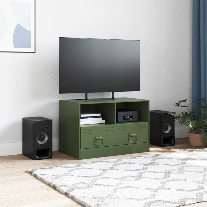 Comodă TV, verde măsliniu, 67x39x44 cm, oțel - WALTI WALTI