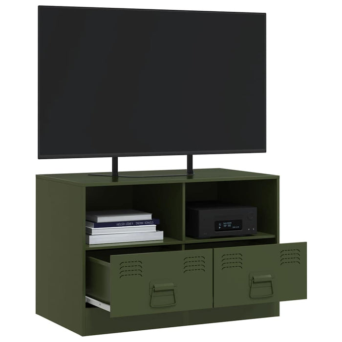 Comodă TV, verde măsliniu, 67x39x44 cm, oțel - WALTI WALTI