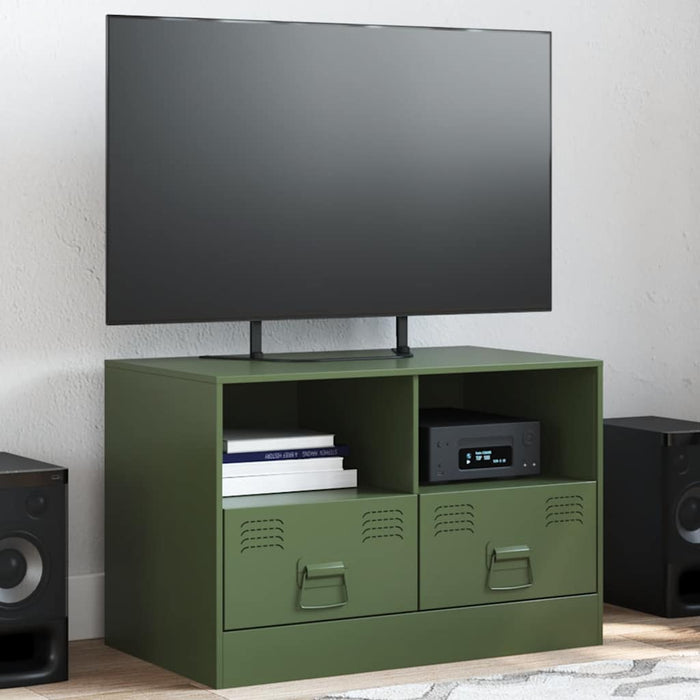 Comodă TV, verde măsliniu, 67x39x44 cm, oțel - WALTI WALTI