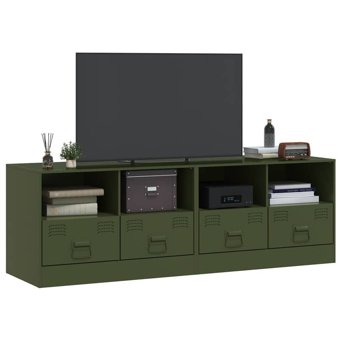 Dulapuri TV 2 buc., verde măslină, 67x39x44 cm Otel - WALTI WALTI
