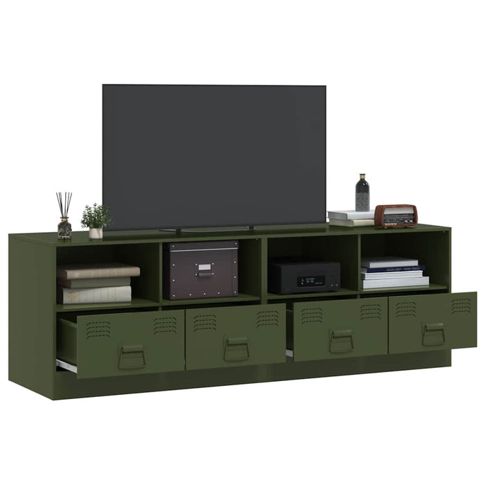 Dulapuri TV 2 buc., verde măslină, 67x39x44 cm Otel - WALTI WALTI