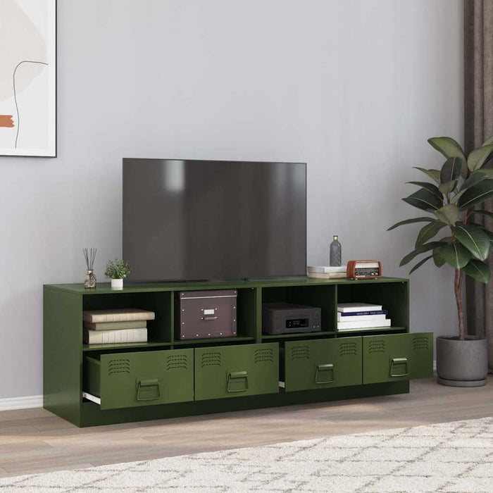 Dulapuri TV 2 buc., verde măslină, 67x39x44 cm Otel - WALTI WALTI