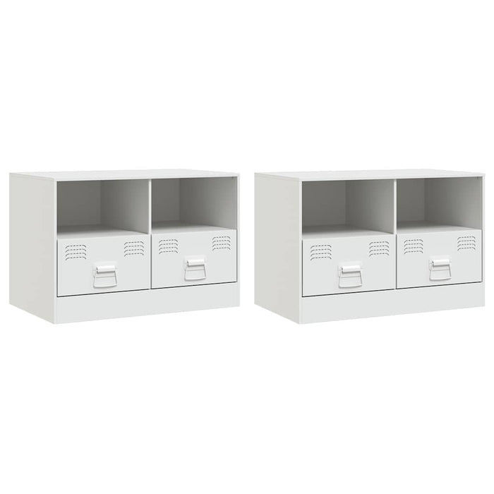 Dulapuri TV 2 buc., alb, 67x39x44 cm Otel - WALTI WALTI