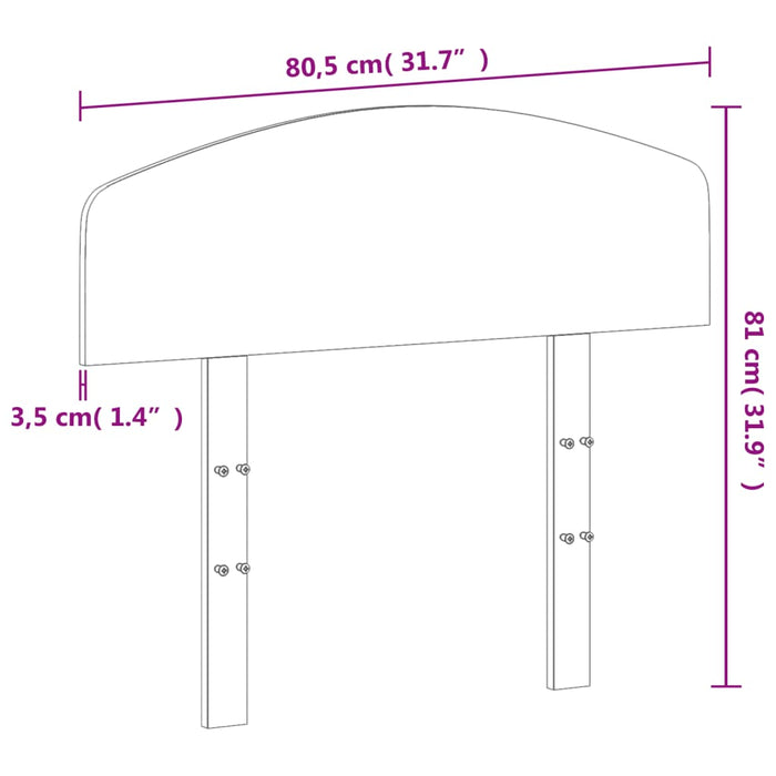 Tăblie de pat, alb, 75 cm, lemn masiv de pin - WALTI WALTI