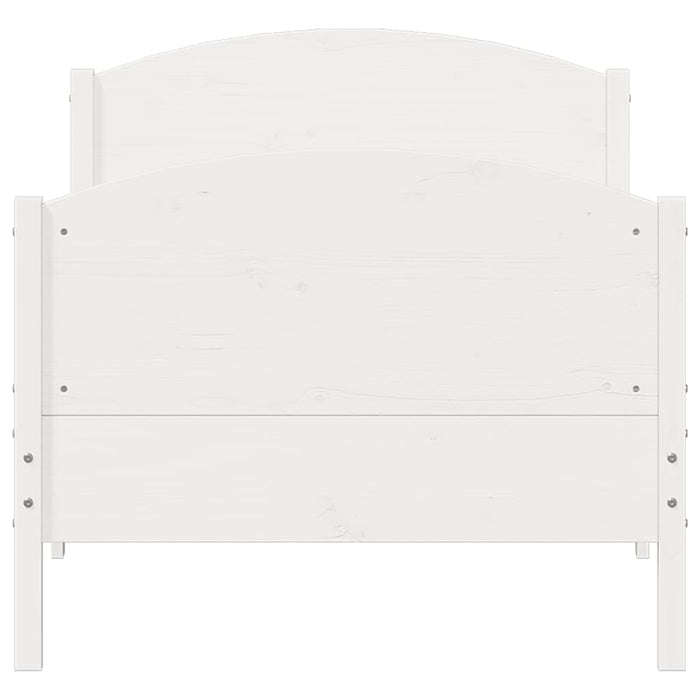 Cadru pat fără saltea, alb, 100x200 cm, lemn masiv pin - WALTI WALTI