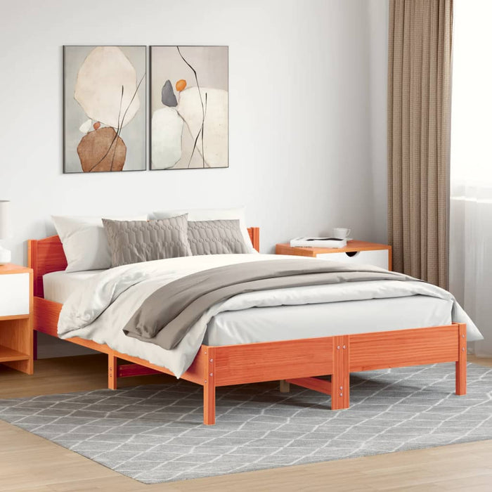 Cadru de pat fără saltea, maro ceruit 140x200 cm lemn masiv pin - WALTI WALTI