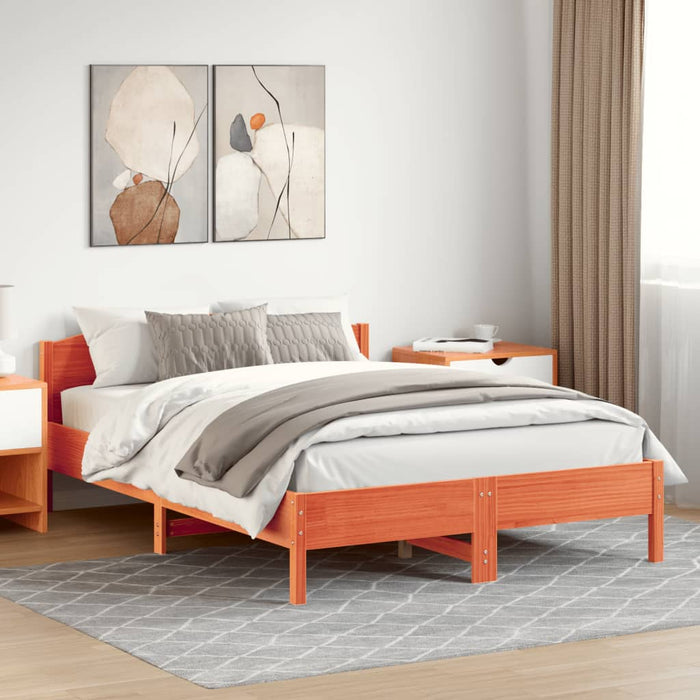 Cadru pat fără saltea, maro ceruit, 120x200 cm, lemn masiv pin - WALTI WALTI
