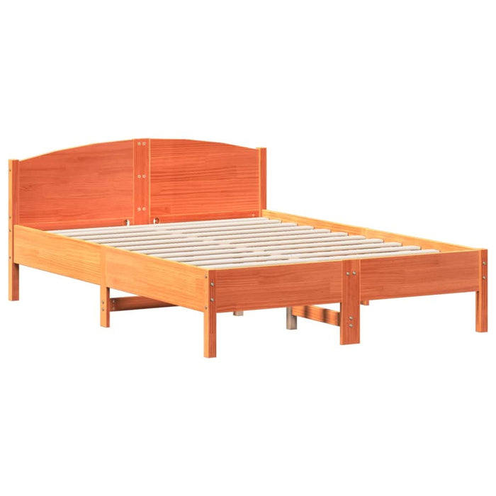 Cadru pat fără saltea, maro ceruit, 120x190 cm, lemn masiv pin - WALTI WALTI