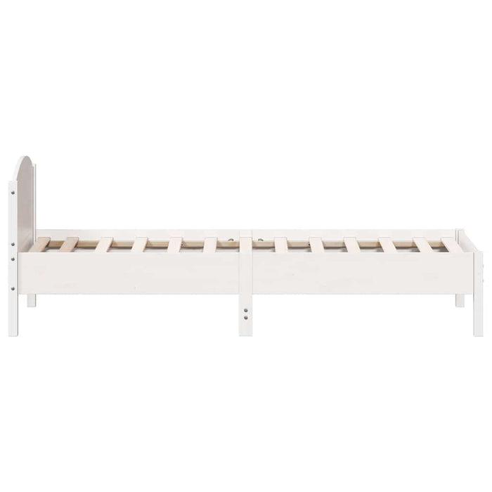 Cadru pat fără saltea, alb, 100x200 cm, lemn masiv pin - WALTI WALTI