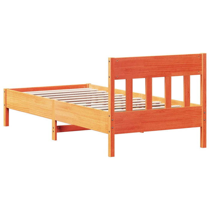 Cadru pat fără saltea, maro ceruit, 90x190 cm, lemn masiv pin - WALTI WALTI