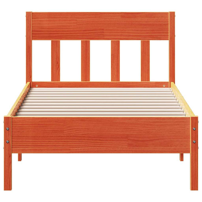 Cadru pat fără saltea, maro ceruit, 75x190 cm, lemn masiv pin - WALTI WALTI