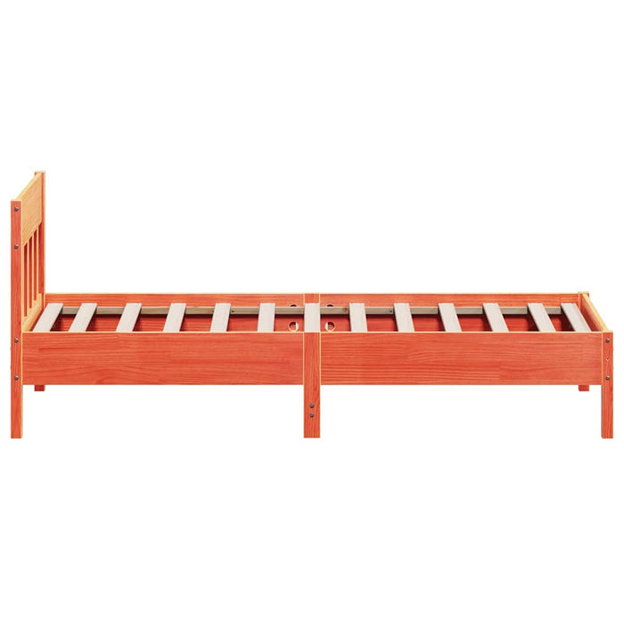 Cadru pat fără saltea, maro ceruit, 75x190 cm, lemn masiv pin - WALTI WALTI