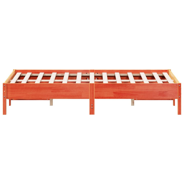 Cadru de pat fără saltea, maro ceruit 150x200 cm lemn masiv pin - WALTI WALTI