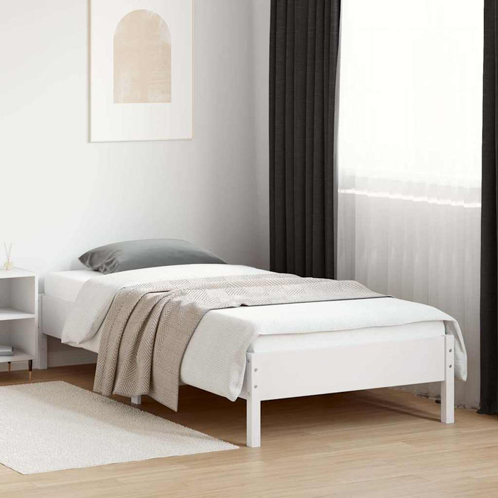 Cadru pat fără saltea, alb, 100x200 cm, lemn masiv pin - WALTI WALTI