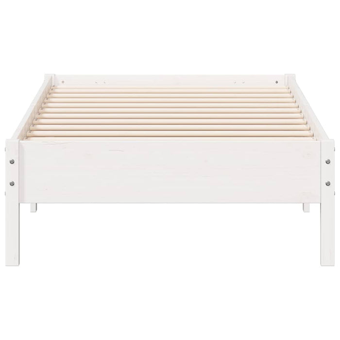Cadru pat fără saltea, alb, 100x200 cm, lemn masiv pin - WALTI WALTI