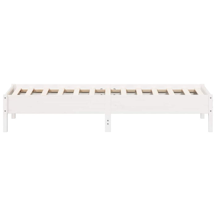 Cadru pat fără saltea, alb, 100x200 cm, lemn masiv pin - WALTI WALTI