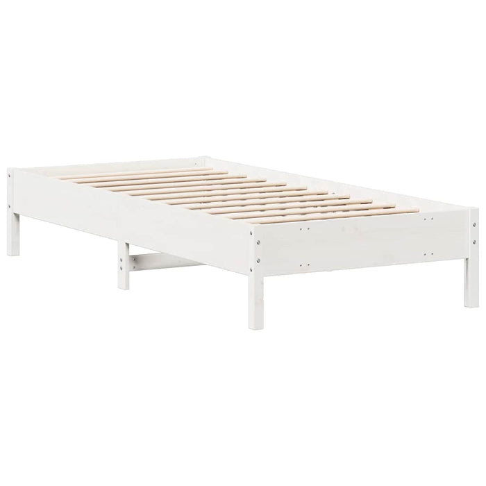 Cadru pat fără saltea, alb, 100x200 cm, lemn masiv pin - WALTI WALTI