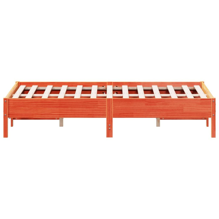 Cadru pat fără saltea, maro ceruit, 140x190 cm, lemn masiv pin - WALTI WALTI