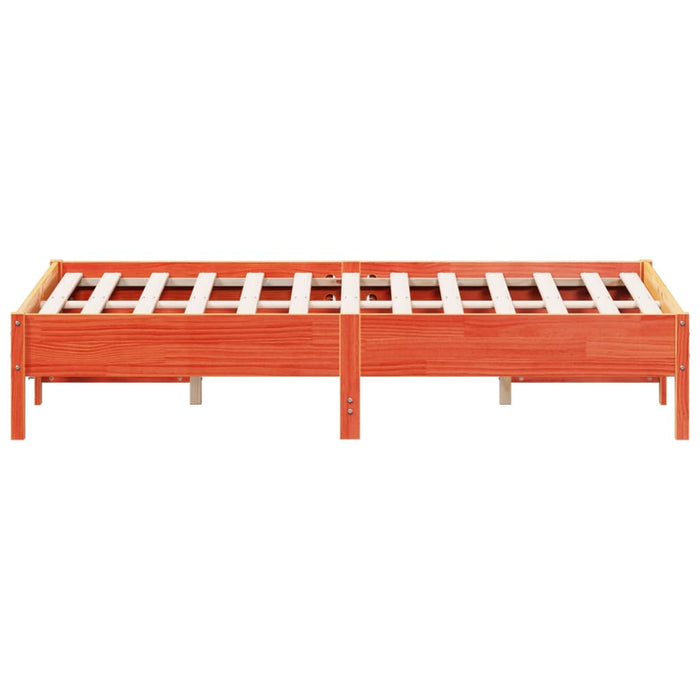 Cadru pat fără saltea, maro ceruit, 135x190 cm, lemn masiv pin - WALTI WALTI