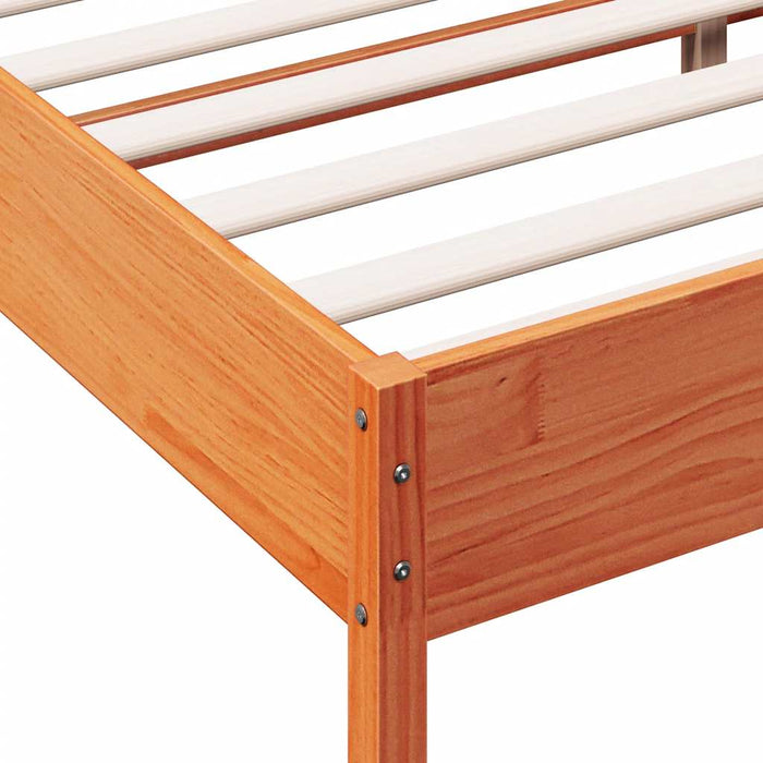 Cadru pat fără saltea, maro ceruit, 75x190 cm, lemn masiv pin - WALTI WALTI