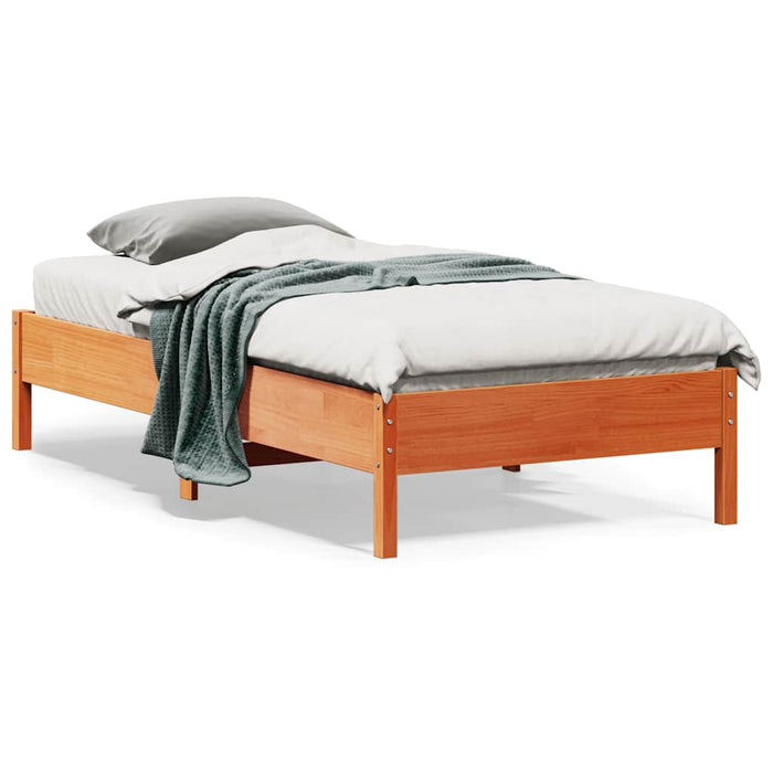 Cadru pat fără saltea, maro ceruit, 75x190 cm, lemn masiv pin - WALTI WALTI