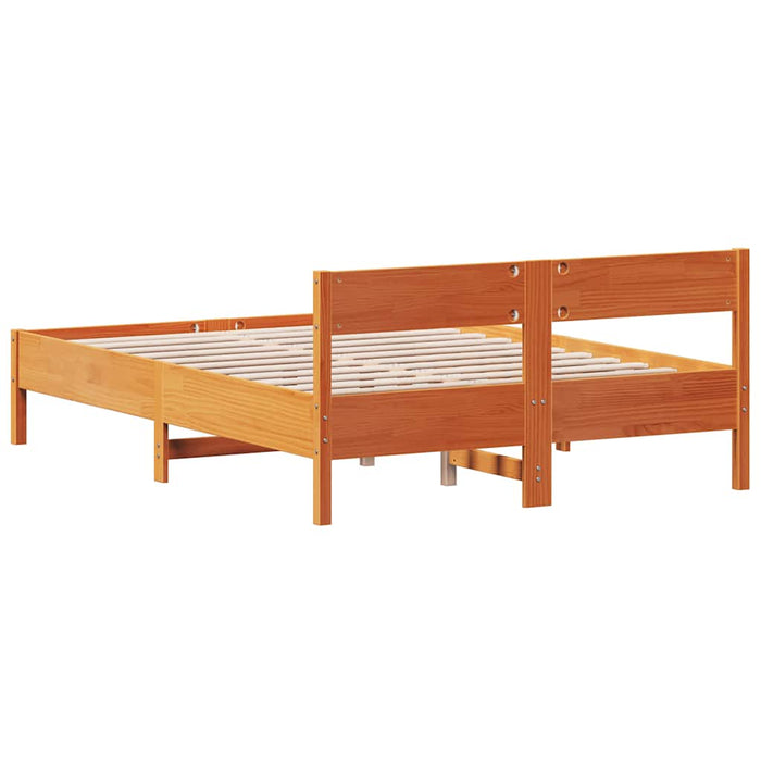 Cadru pat fără saltea, maro ceruit, 160x200 cm, lemn masiv pin - WALTI WALTI